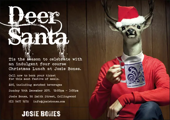 DeerSanta Deer Santa Christmas Lunch flyer
