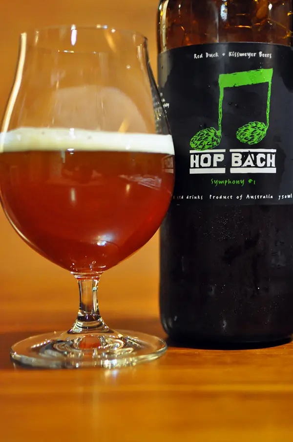 Photo of Red Duck Hop Bach beer and bottle