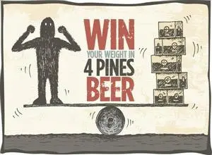 The 4 Pines graphic for their Win Your Weight in Beer competition