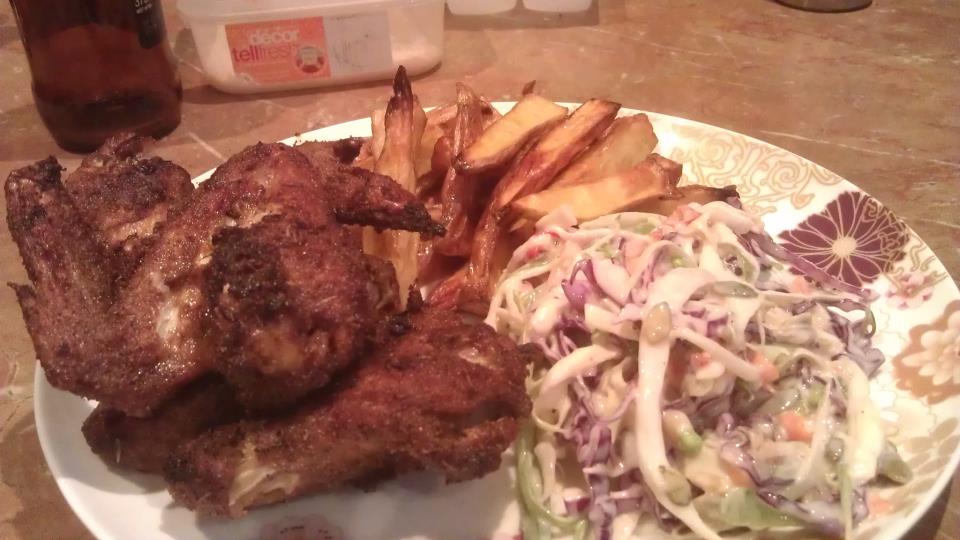 wings and slaw