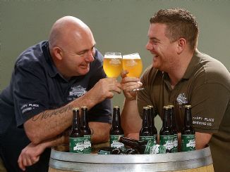 'Fun & Funner' alias Mick and Jamie are always willing to share a beer. (PIC from Heidelberg Leader)