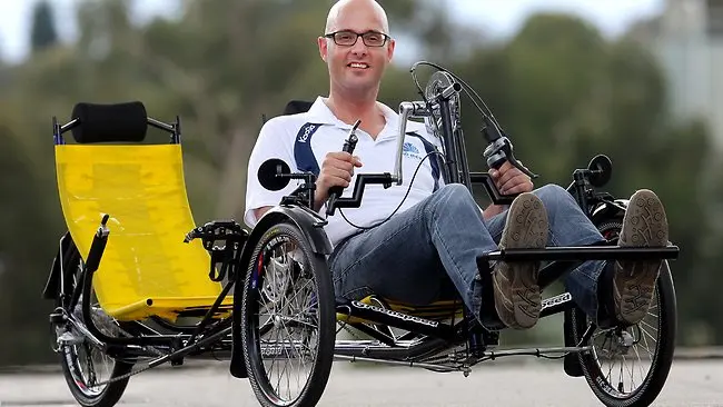 The specially designed bike which will take Ian and Scott from Brisbane to Sydney