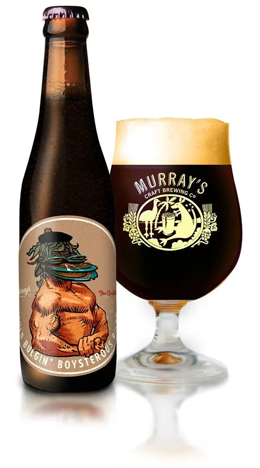 A bottle and glass of • Auld Bulgin’ Boysterous Bicep Imperial Stout