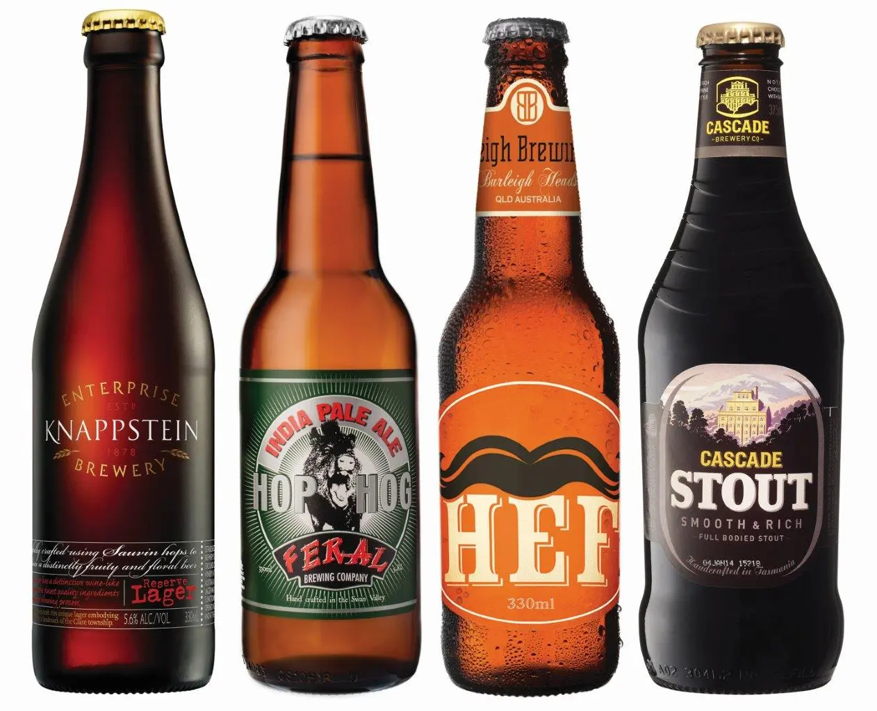 The beers used in the tasting