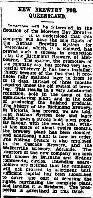 Coverage of the proposed Queensland Nathan installation in the Brisbane Courier, 14 May, 1930
