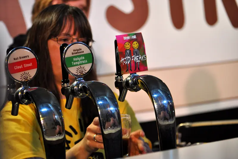 Pouring beer at the Beervana Australia bar
