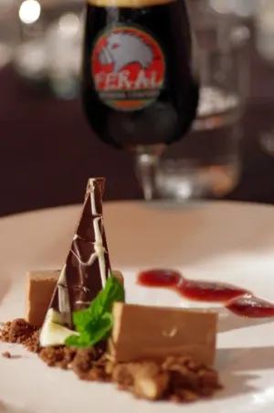 triple chocolate mousse layered yoghurt cheesecake with cocoa chard