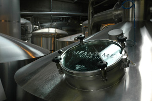 In the modern brewhouse at Meantime Brewery, North Greenwich.