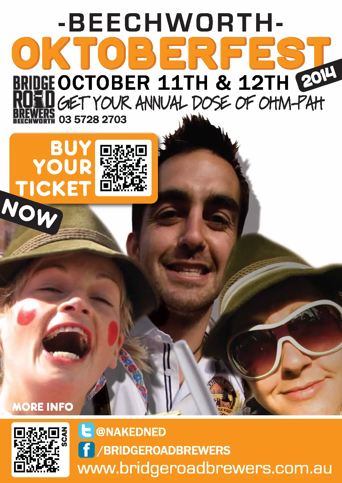 Event poster for Beechworth Oktoberfest 2014