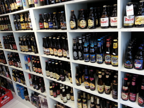 beer on shelves