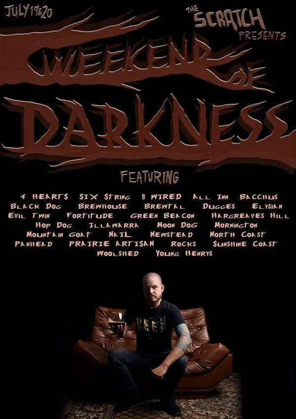 Event poster for The Scratch Weekend of Darkness, July 2014