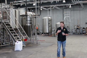 Mornington Brewery GM, Matt Bebe, in the new brewhouse.
