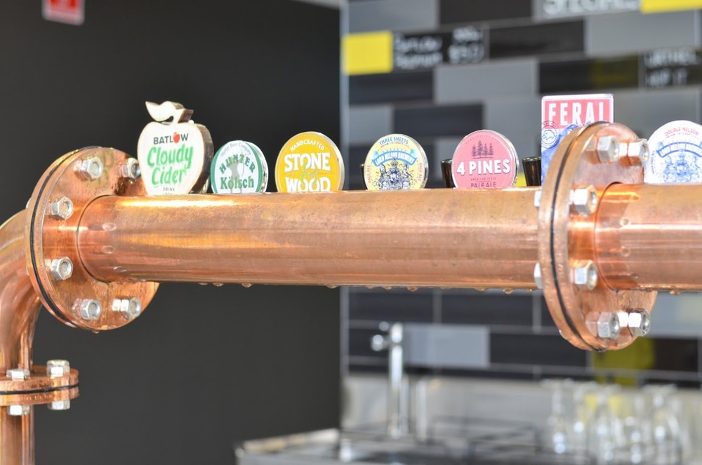 The tap lineup at The Hop Factory