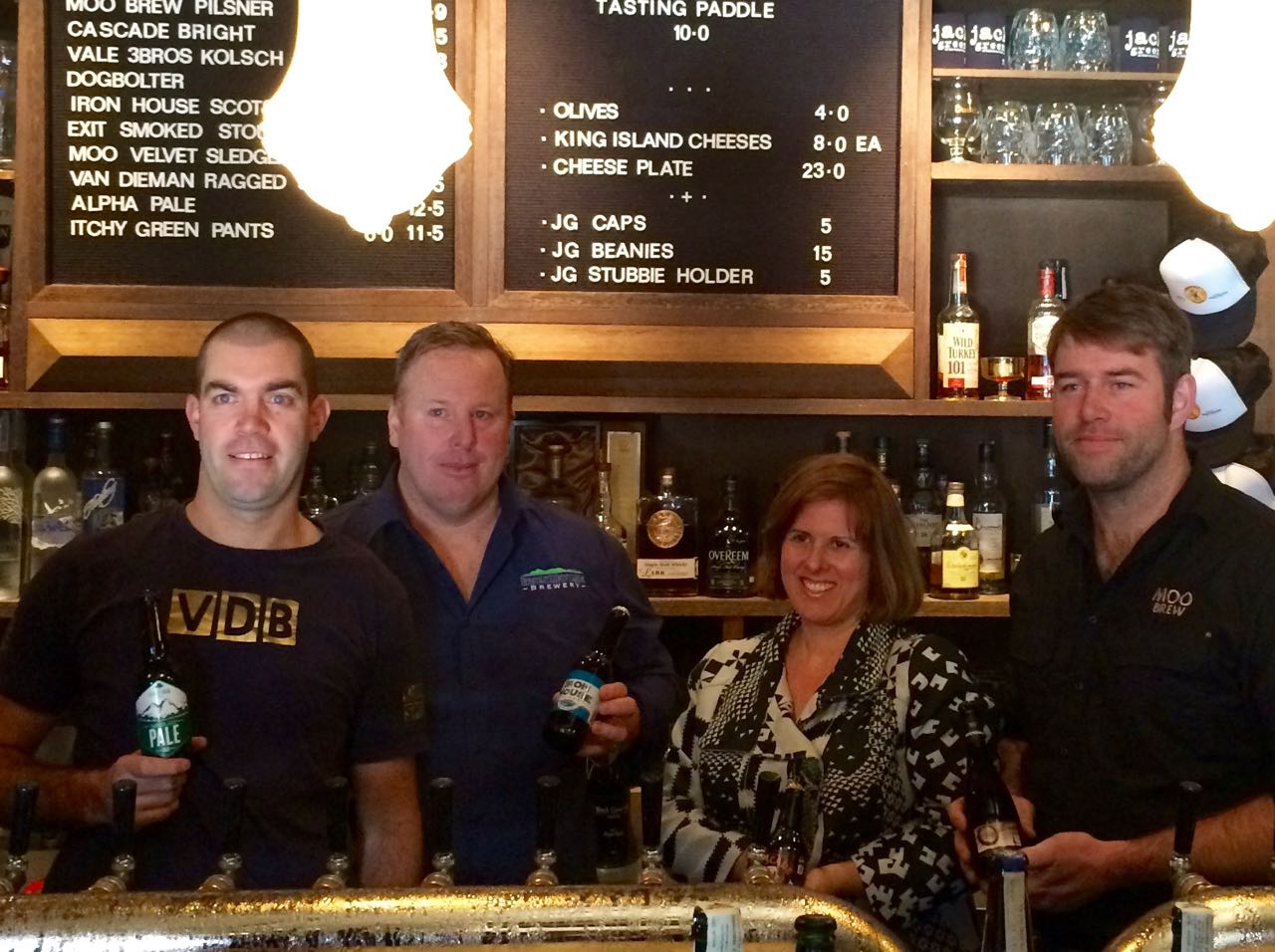 Denita Wawn with Tasmanian brewers at today's launch