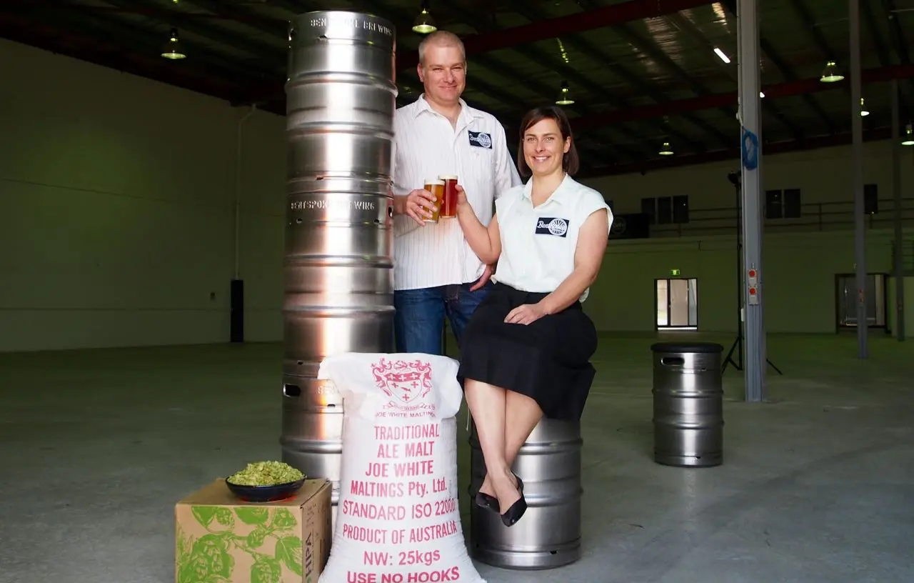 L-R: BentSpoke Owners Richard Watkins and Tracy Margrain at the Mitchell facility