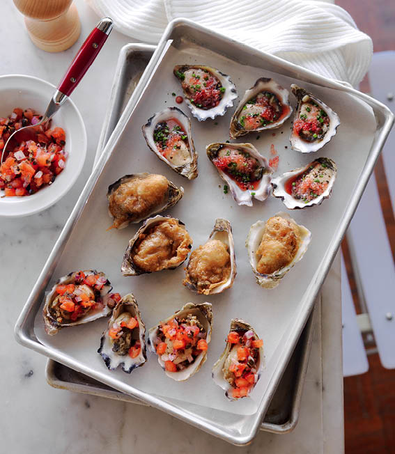 Oysters three ways: Image from Mercurio's Menu by Paul Mercurio, published by Murdoch Books