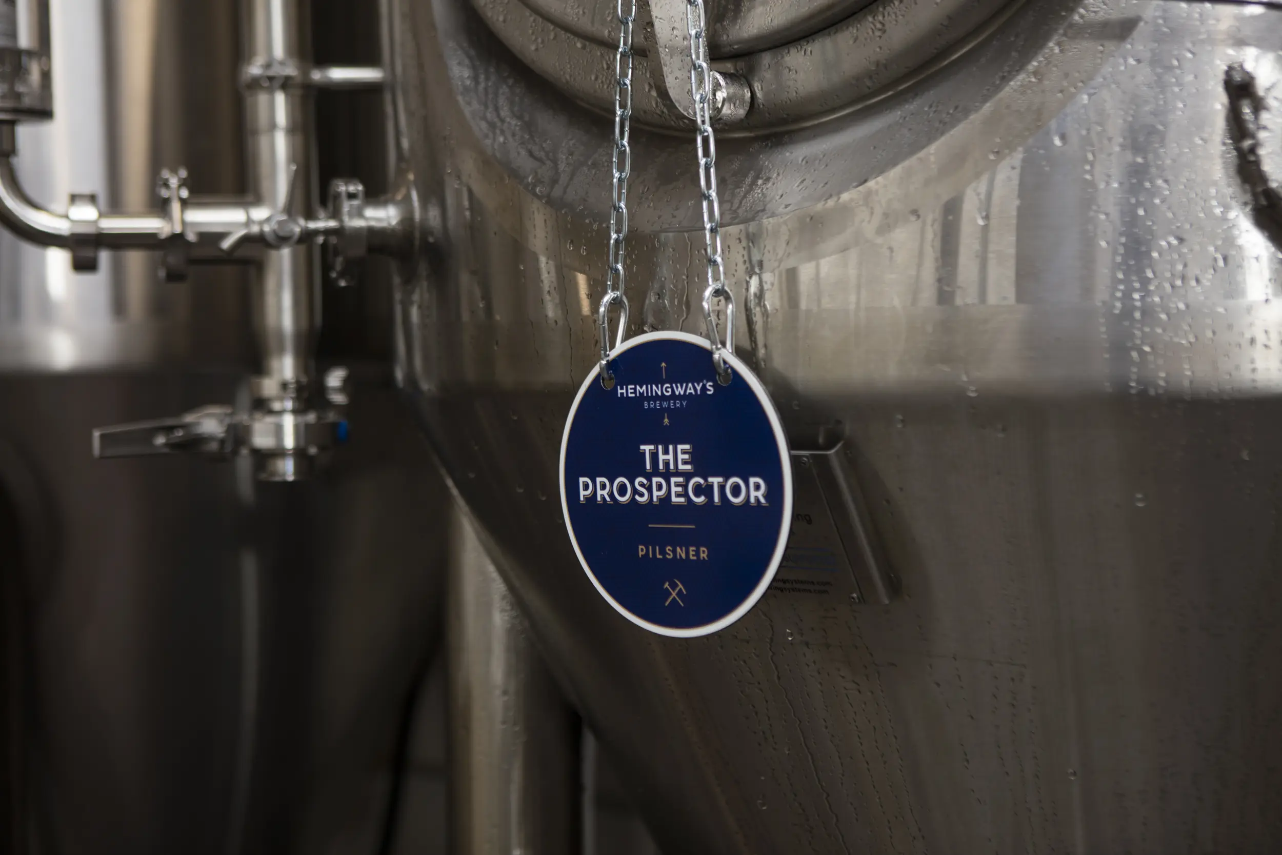The Prospector Pilsner in tank