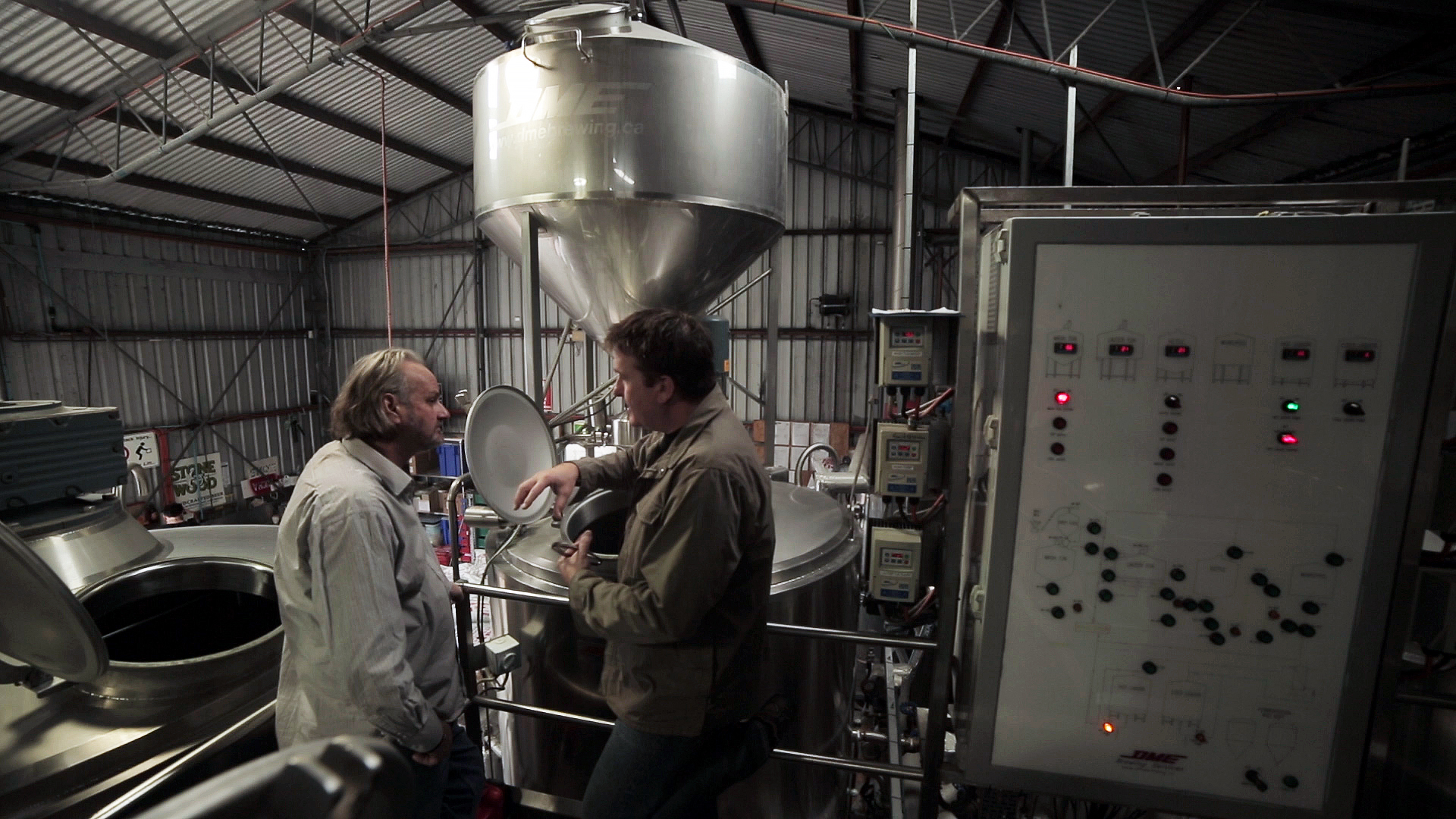 Willie Simpson and Brad Rogers on the brew day