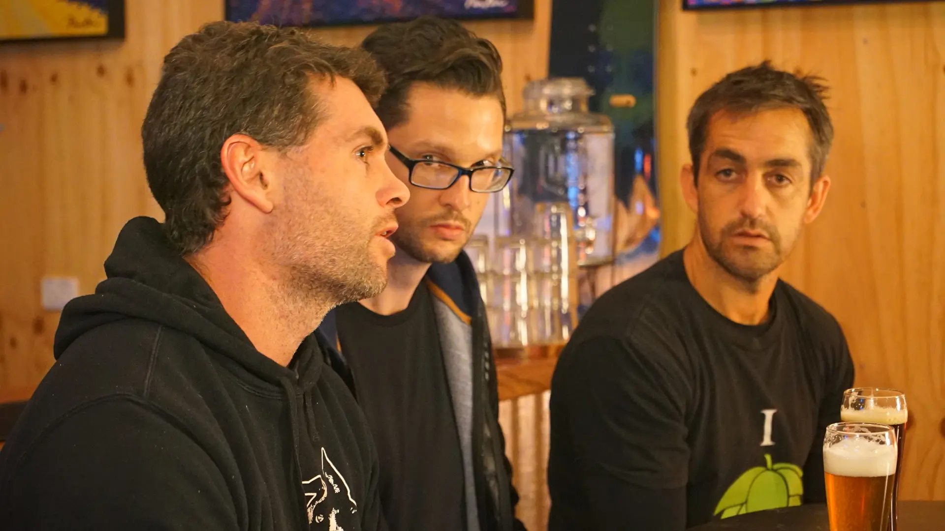 L-R: James Booth of Black Dog, James Atkinson and Ben Kraus of Bridge Road