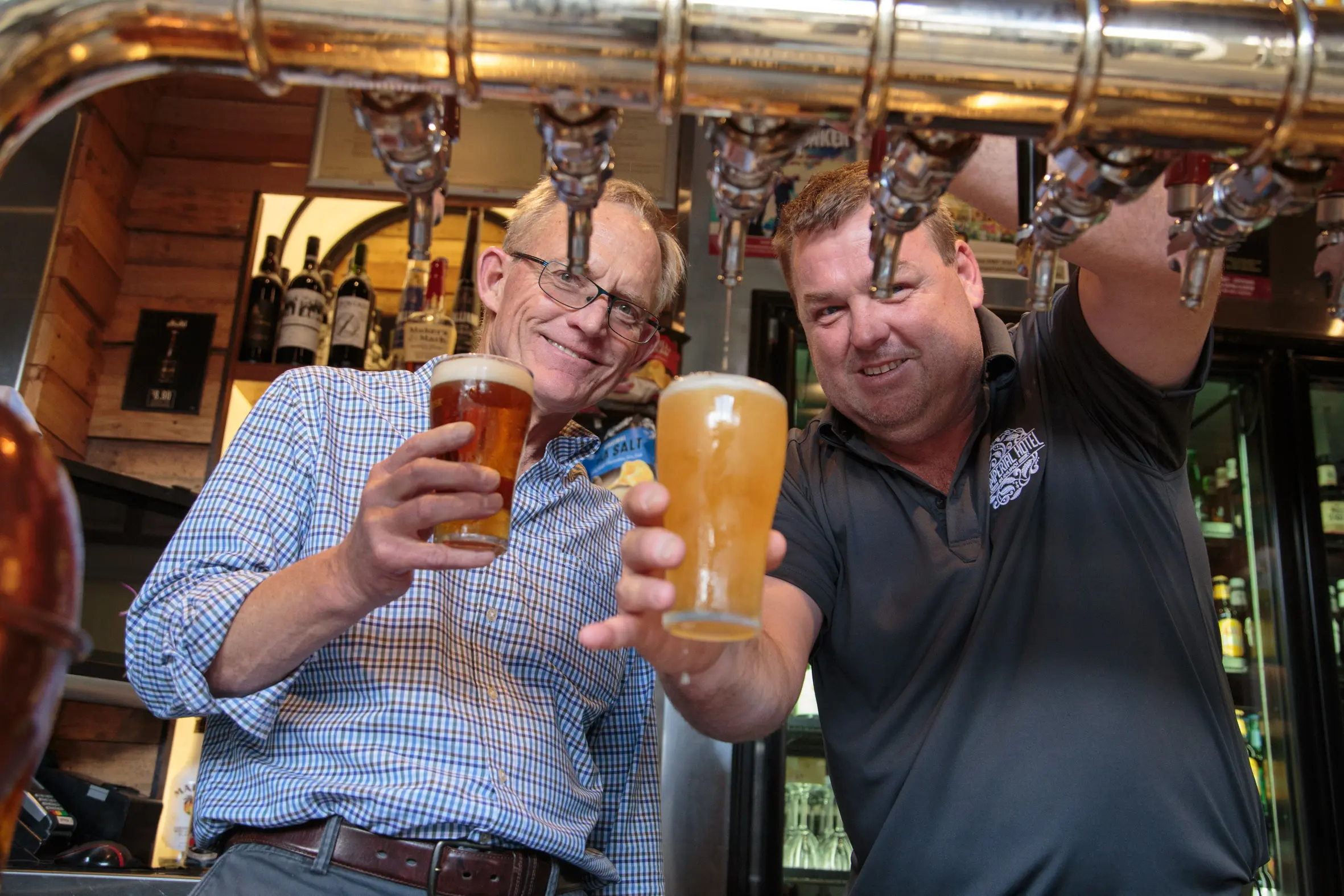 Brewmaster Chuck Hahn and Imperial Hotel Manager Brendan Fenlon