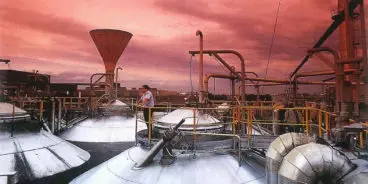 Tooheys Imagery Roger Brown at the top of the tank farm at the Tooheys Brewery in Lidcombe.