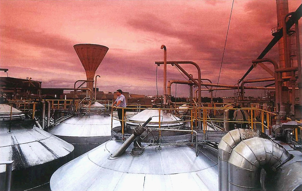 Tooheys Imagery Roger Brown at the top of the tank farm at the Tooheys Brewery in Lidcombe.