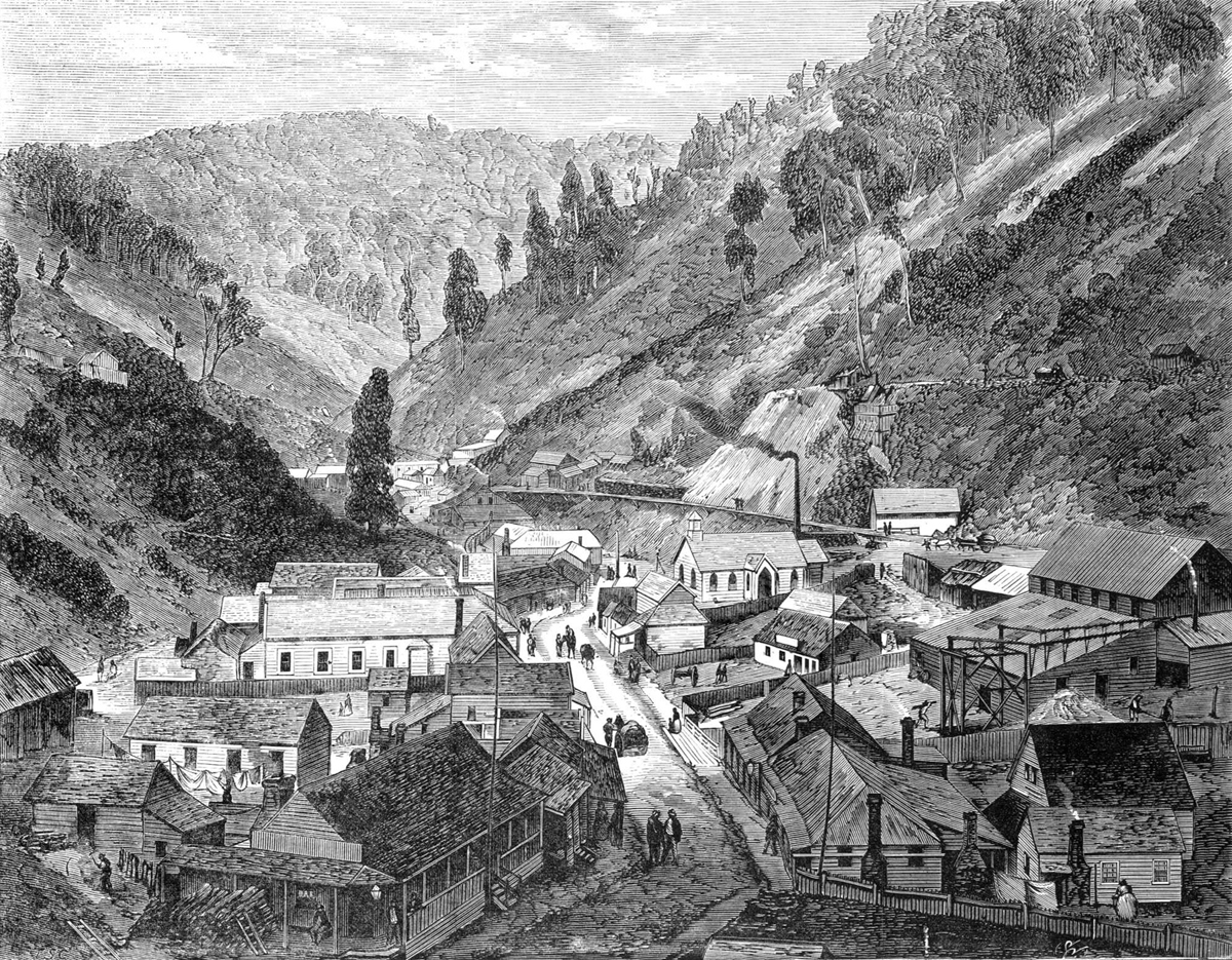 An early sketch of Walhalla, Victoria