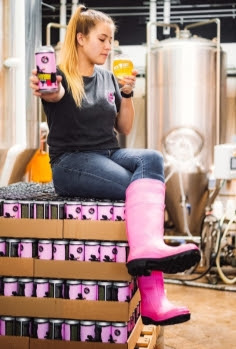 Lexi Russell Martin with the Loosen Your Boots IPA