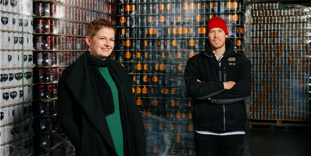 Lauren Sheppard and Jack Viney Moo Brew