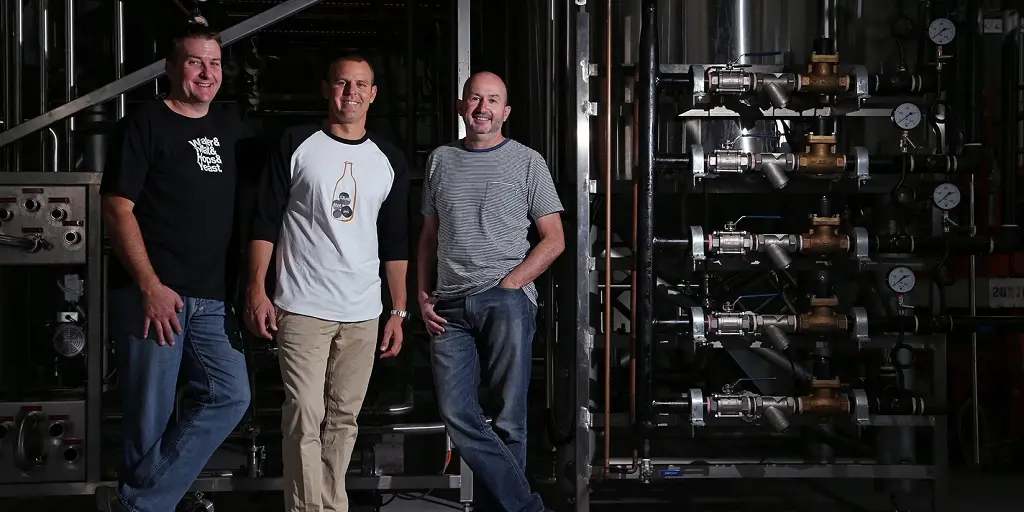 Stone & Wood founders Jamie Cook, Brad and Ross