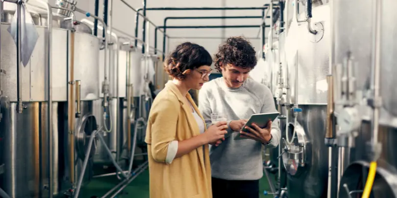 generic people in brewery