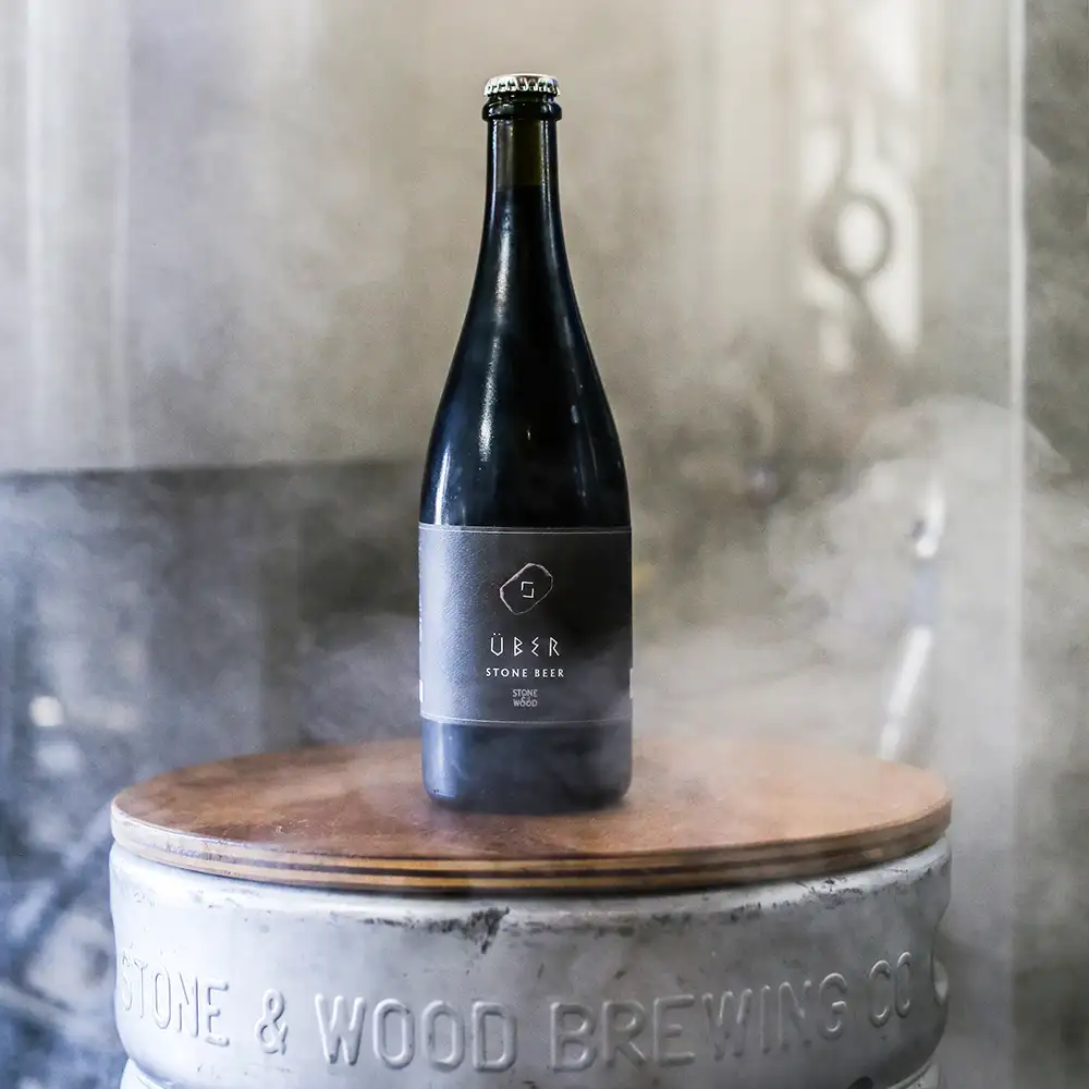 A bottle of Stone & Wood's 2023 Über Stone Beer