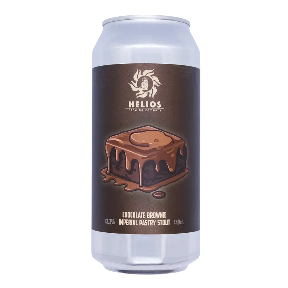 Can of Chocolate Brownie Imperial Pastry Stout by Helios Brewing