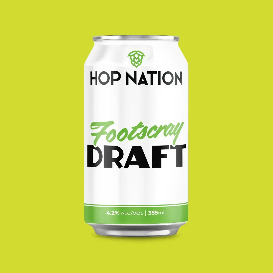 A can of Footscray Draft by Hop Nation Brewing Co