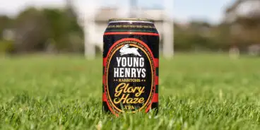 Can of Glory Haze on a football field