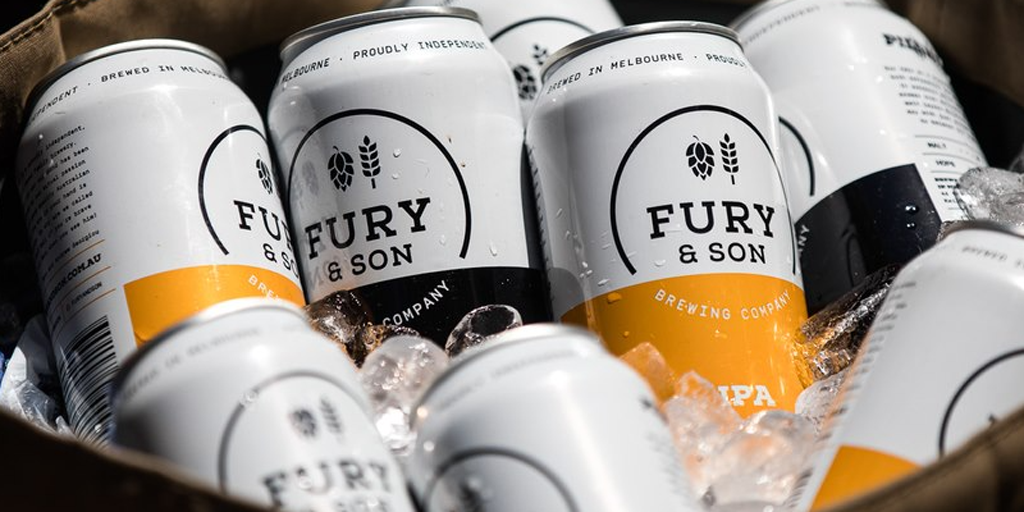 Cans of Fury & Son beer on ice