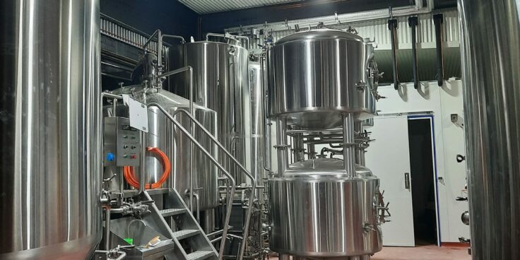 Grainfed Brewing's brewhouse after it was installed