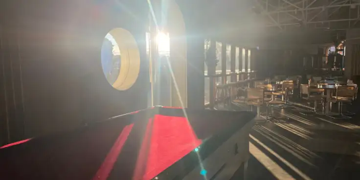 Yellow Matter Brewing venue featuring a red pool table