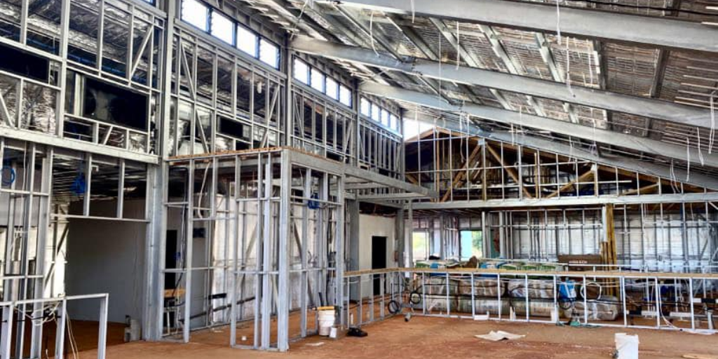 Interior progress of Spinfiex Brewing's Cable Beach brewery
