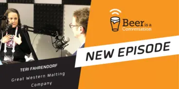 Beer is a Conversation banner with a photo of Teri Fahrendorf