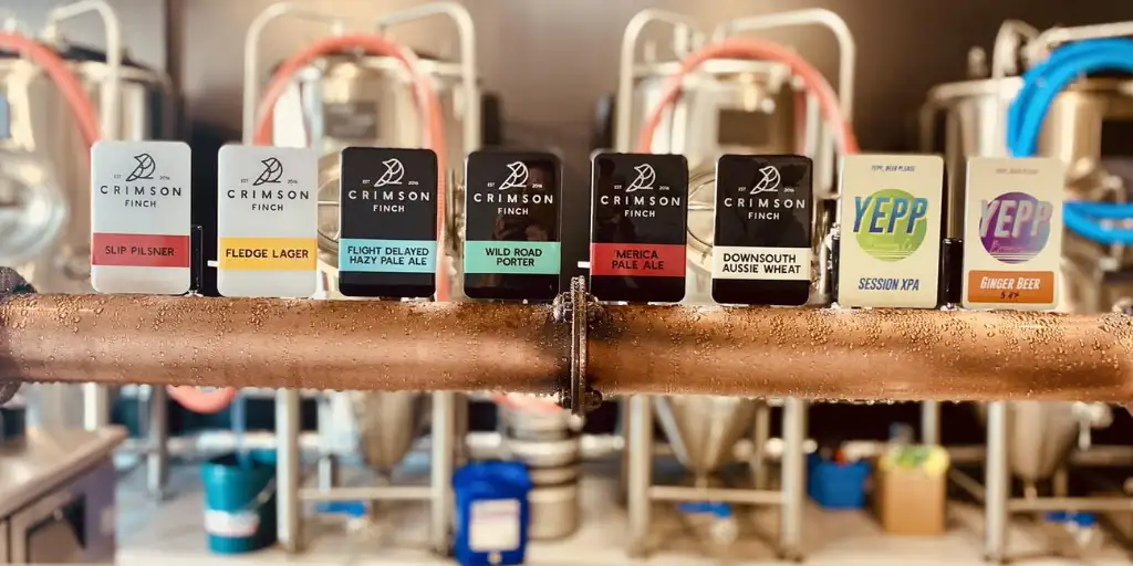 Beer taps at the Crimson Finch