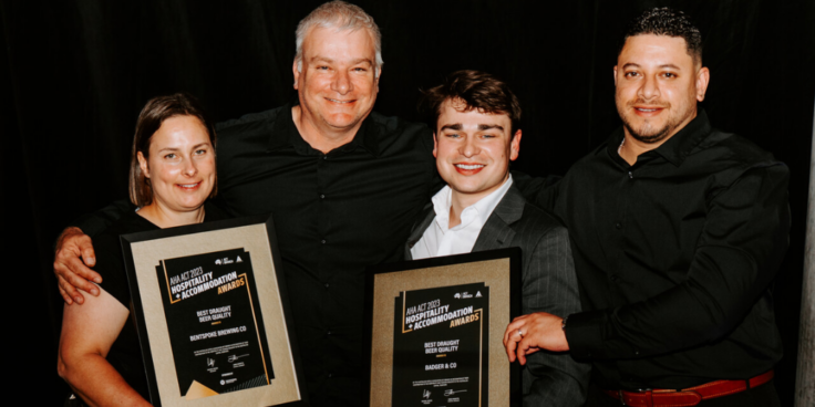 BentSpoke Brewing team holding award at the AHA Awards