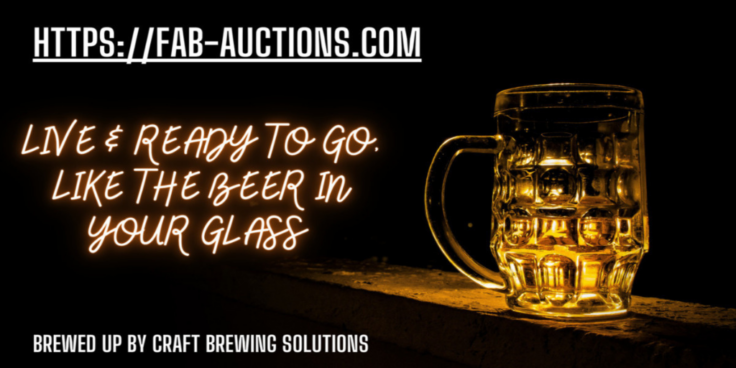 Craft Brewing Solutions' banner for FAB Auction site launch