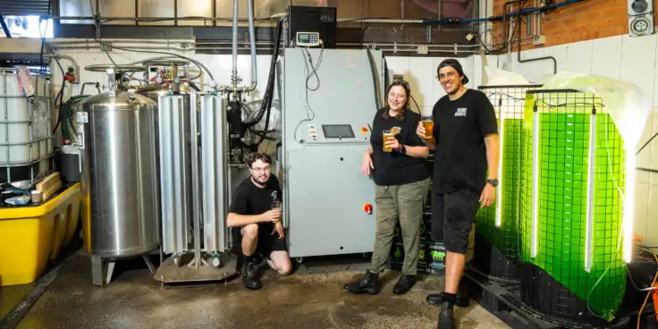 Young Henrys team members in the brewery