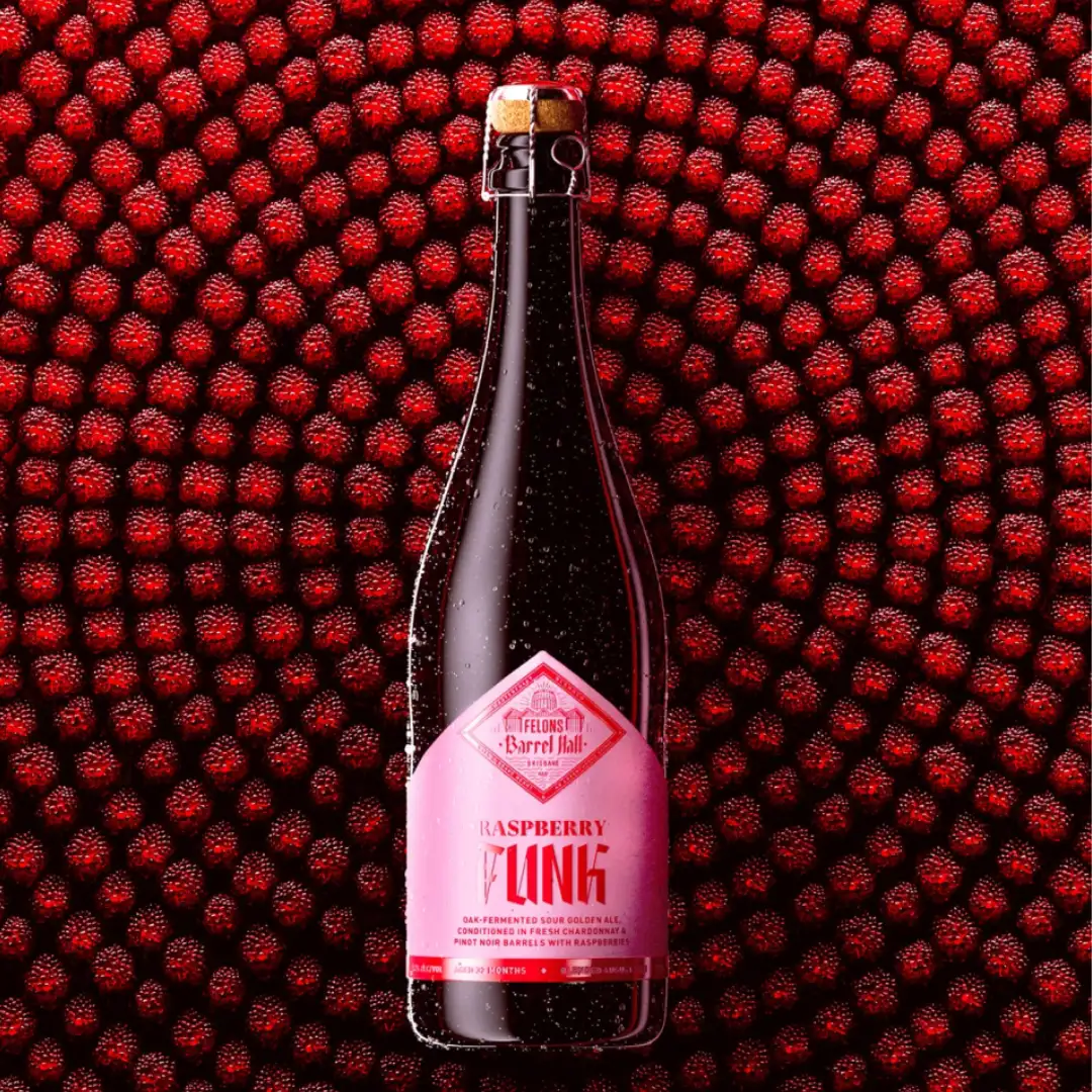 Bottle of Raspberry Funk by Felons Brewing Co