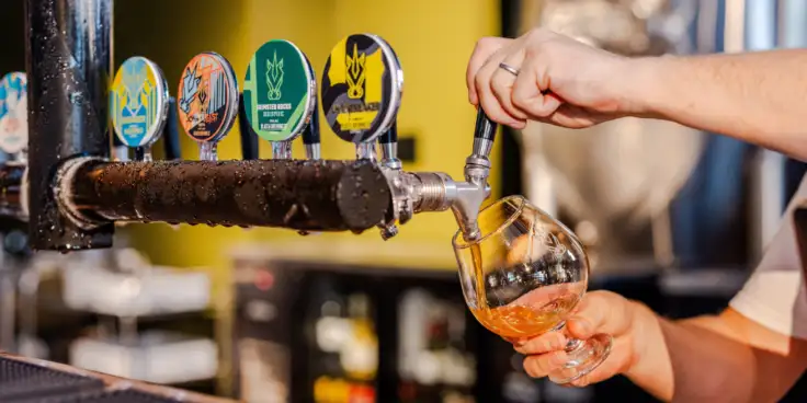 Beer taps at Blasta Brewing Gastrobrewery