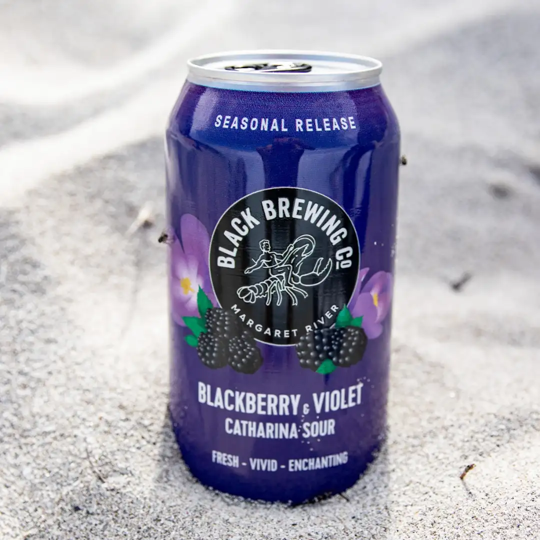 Can of Blackberry Violet Catharina Sour by Black Brewing Co.