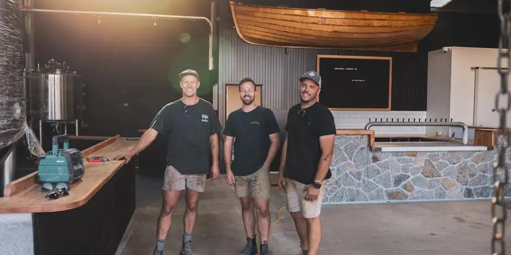 Three founders of Breakwall Brewing