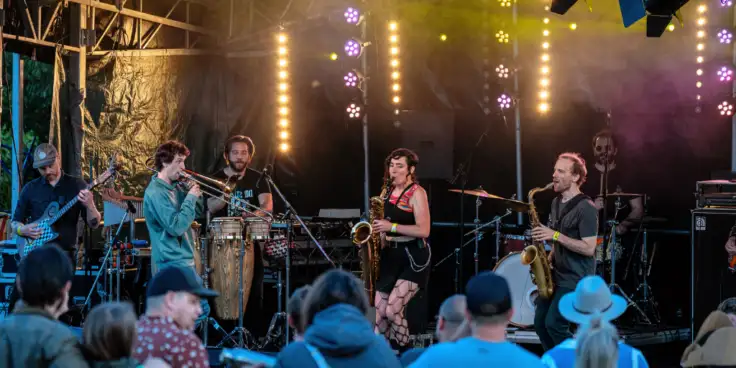 Entertainers on stage at The High Country Hop 2023