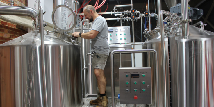 Brewmanity's brewing tanks with a brewer